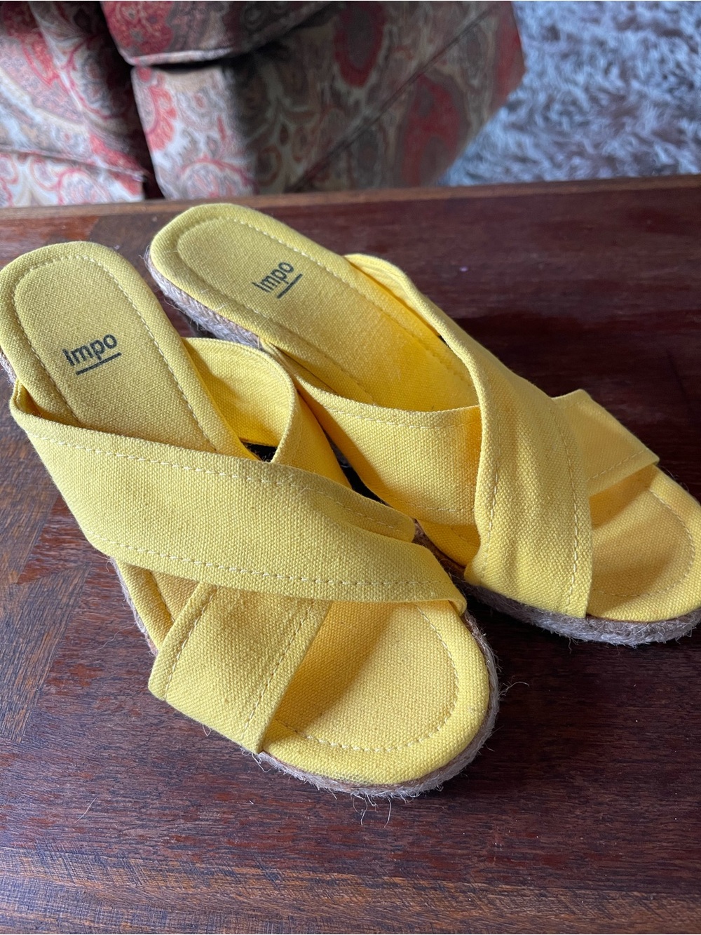 Impo Sunshine Yellow Canvas Crisscross Slide Sandals